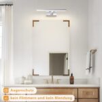 Laittiin LED Spiegelleuchte 30 cm – Badezimmerlampe IP44 Neutralweiss 4000K Chrom – Bild 4