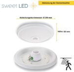 Sweet Led Deckenleuchte mit Bewegungsmelder 12W 850lm – 360° Sensor für Flur & Keller – Bild 4