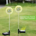 BUCASA Löwenzahn Solarleuchten 4er Set – Farbige LED Gartenleuchten IP65 für Balkon & Terrasse – Bild 7