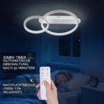 Amdelne LED Deckenleuchte 50cm 2-Ring Design – 36W Dimmbar mit Fernbedienung für Wohnzimmer – Bild 3