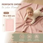 DIKOS Babydecke Sommer 75×100 cm Bio-Baumwolle – Atmungsaktive Strickdecke für Neugeborene – Bild 6