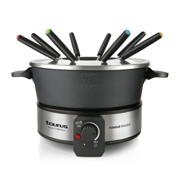 Taurus FF2 Fondue-Gerät 1000 W – 2 l Topf für 8 Personen mit Temperaturregler