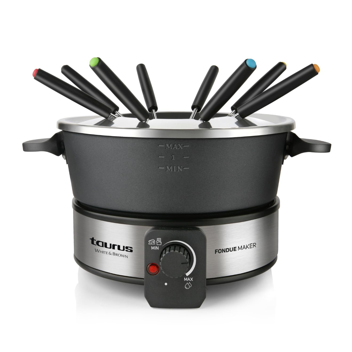 Taurus FF2 Fondue-Gerät 1000 W – 2 l Topf für 8 Personen mit Temperaturregler
