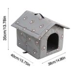 LUNNTE Katzenhaus Outdoor M – Winterfest & Wasserdicht für draußen – Bild 4