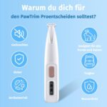 Paw Trim Pro Pfotentrimmer für Hunde – Schmerzfreies Trimmen mit LED-Licht & Extra Leise – Bild 5