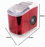 Mulano Eiswürfelmaschine Edelstahl Rot – 10-12 kg Eis täglich für Zuhause & Events – Bild 2