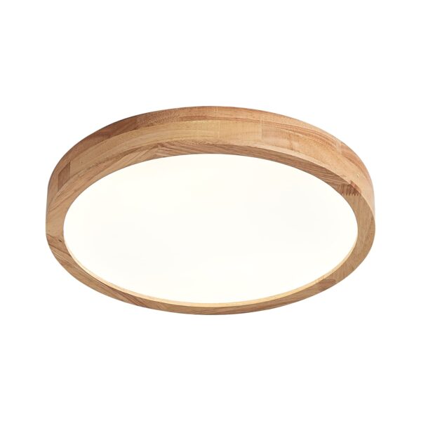 Schindora Holz LED Deckenleuchte Ø30 cm, 21 W, 3000 K warmweiss – Energiesparend für Wohnzimmer & Küche