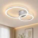 Homefire LED Deckenlampe 40cm Silber – 3000K Warmweiß, 23W für Wohnzimmer & Küche