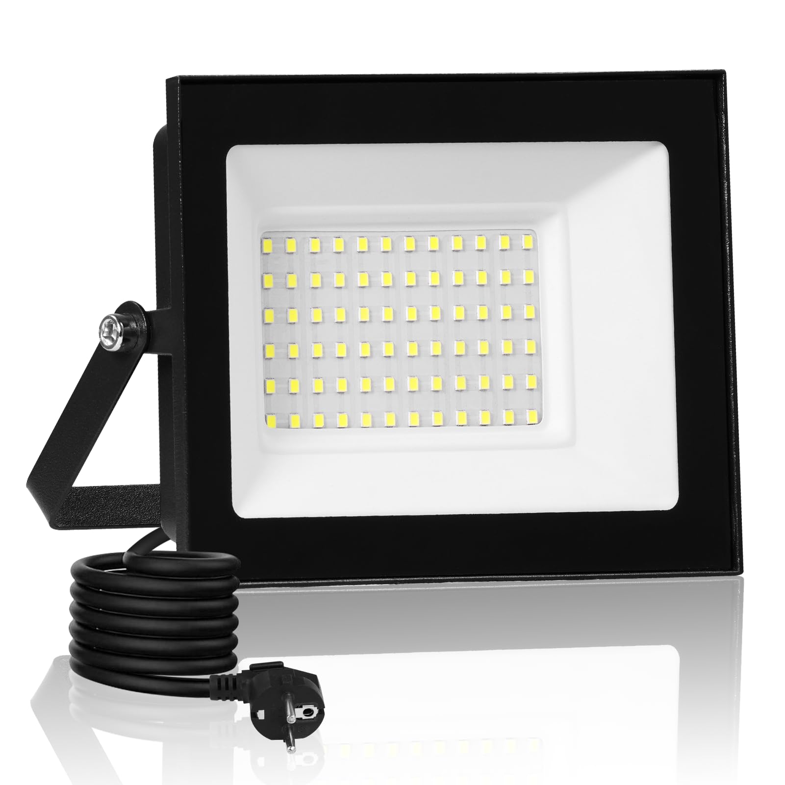 wowspeed 50W LED Strahler Aussen 5000LM IP66 – Flutlicht 3000K Warmweiss mit 3m Kabel