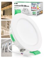 BOJIM LED Einbaustrahler 6er Set – 4W Deckenspots IP44 mit 3 Farbtemperaturen
