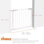 KIDIMAX Treppenschutzgitter 75–104 cm – Bohrloch-frei mit Auto-Close für Kinder & Haustiere – Bild 2