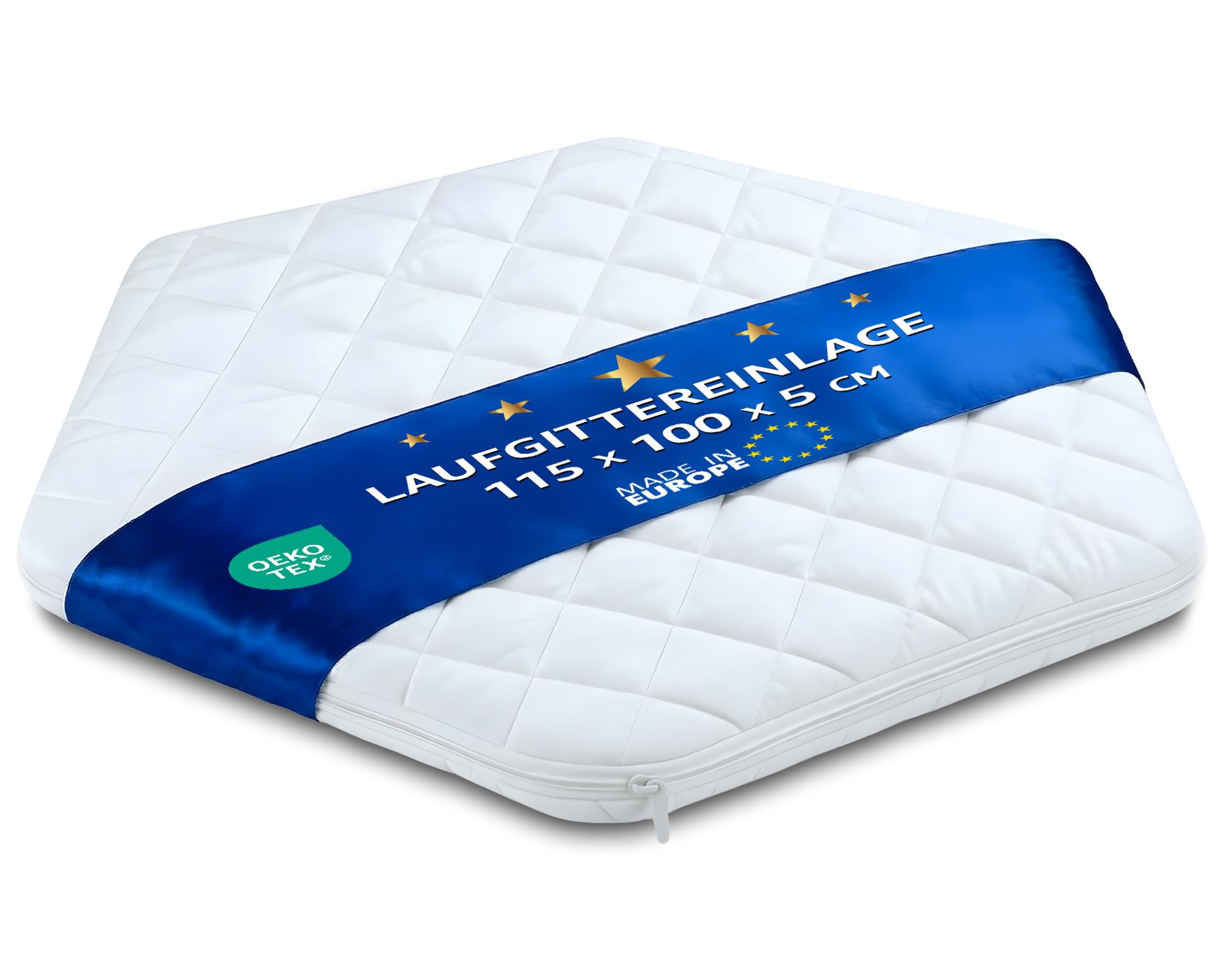 Totsy Baby Laufgittereinlage 6-eckig 115 x 100 cm – Schaumstoffmatratze mit abnehmbarem Bezug