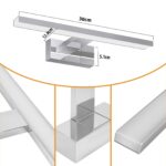 Laittiin LED Spiegelleuchte 30 cm – Badezimmerlampe IP44 Neutralweiss 4000K Chrom – Bild 3