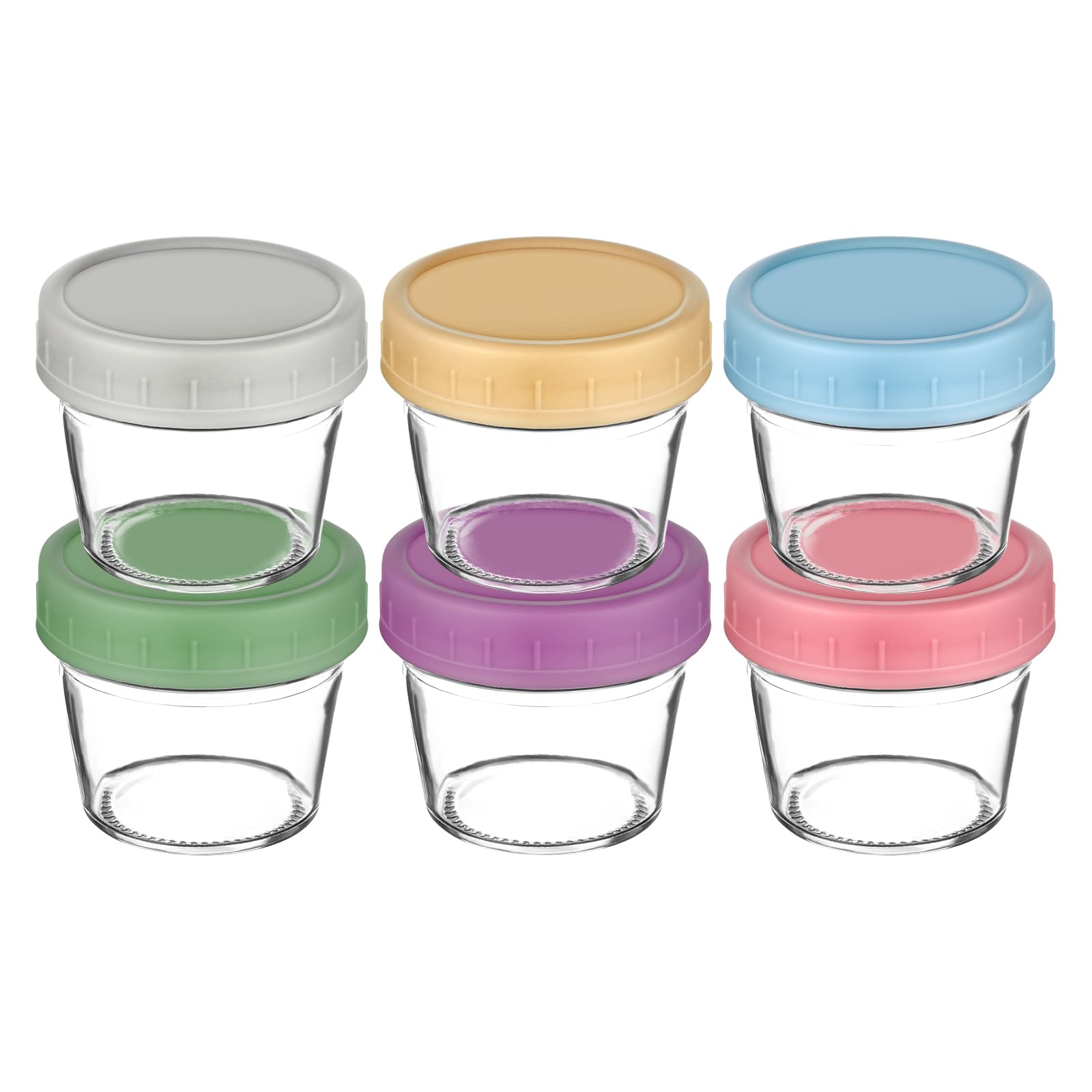Aolso Babybrei Aufbewahrungsbehälter 6er-Set Glas – Sichere Lagerung für Babynahrung