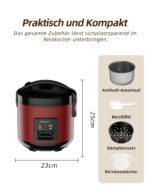 Eamoment Reiskocher 1L mit Antihaftbeschichtung – Dampfgarer für 1–5 Personen – Bild 2