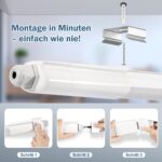 SNADER 90cm LED Feuchtraumleuchte mit Bewegungsmelder – 2690lm Werkstattlampe IP65 für Garage & Keller – Bild 6