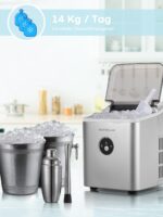 NORTHCLAN Eiswürfelmaschine 14kg – 9 Eiswürfel in 6 Min, leise & energieeffizient – Bild 3