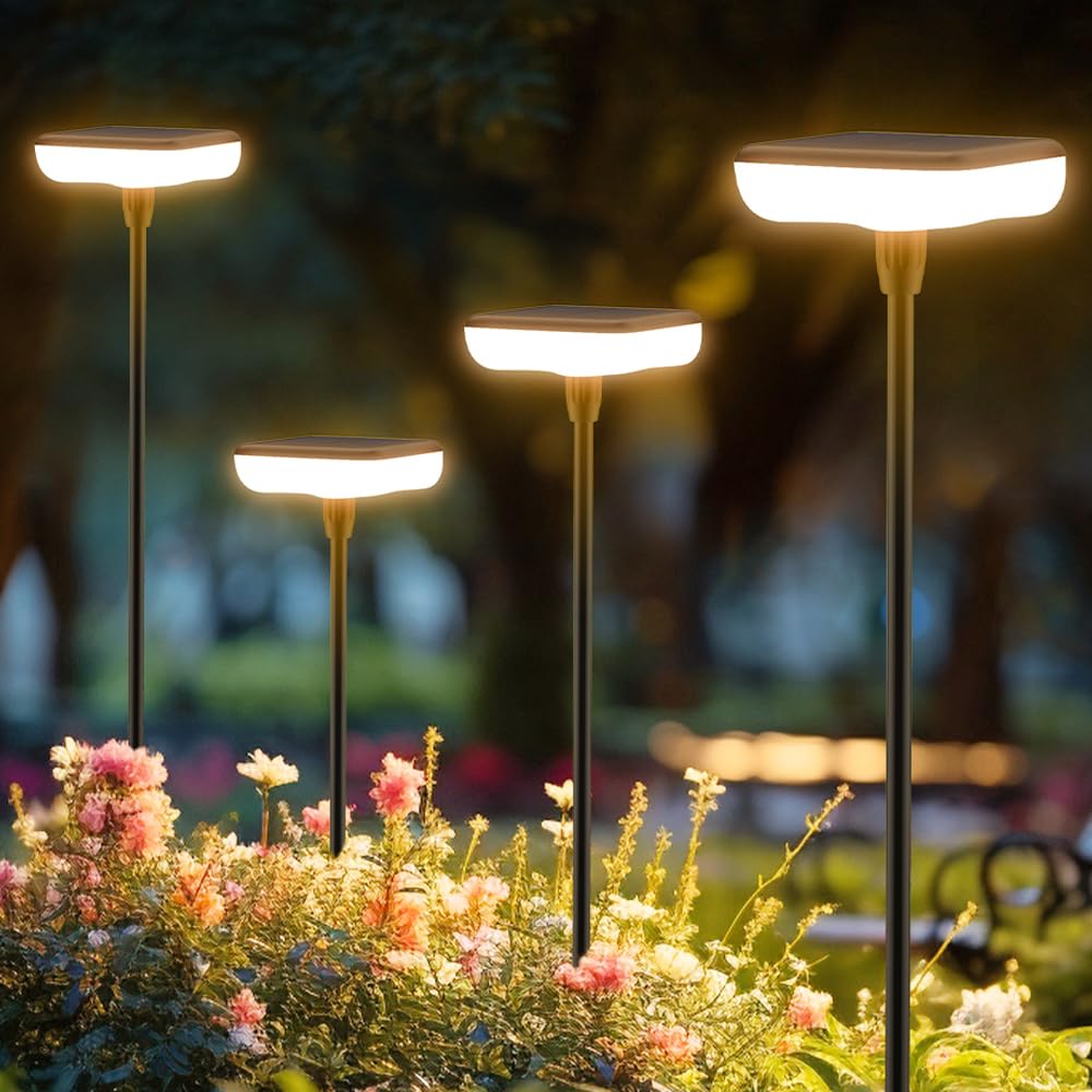 Ainostone Solar-Gartenleuchten 4er Set – 34 Lumen Warmweiss IP65 Wasserdicht für Garten