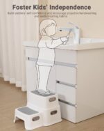 metaheim Tritthocker 2 Stufen für Kinder – Sicherer Badezimmer-Hocker mit Anti-Rutsch – Bild 4