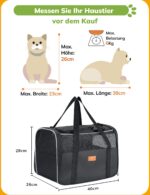 morpilot Katzentransportbox 40x26x28cm – Sichere Transporttasche für Katzen & Welpen bis 5kg – Bild 2