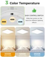 zemty LED Deckenleuchte 24W 29.5cm – Flach, 3 Farbtemperaturen, IP44 Wasserdicht – Bild 2