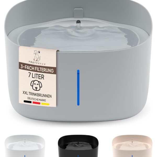 PRETTYPAW Hunde-Trinkbrunnen 7L mit Filter & LED – Leise Wasserversorgung für Hunde