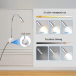 ERWEY LED Wandleuchte Bett mit USB-Ladeanschluss – Dimmbare Leselampe 360° schwenkbar – Bild 4