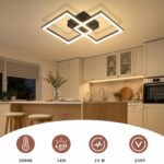 ZMH LED Deckenleuchte 47cm Schwarz – 24W Warmweiss für Wohnzimmer, Küche & Schlafzimmer – Bild 3