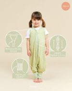 molis&co Baby-Sommerschlafsack mit Füssen 0.5 TOG – 100% Baumwolle Oeko-Tex – 80 cm Pistacchio – Bild 3