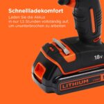 BLACK+DECKER 18V Akku-Bohrschrauber-Set – Komplettpaket mit 2 Akkus, Ladegerät & 80-teiligem Zubehör – Bild 7