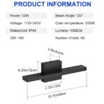 Klighten LED Spiegelleuchte Bad 40cm – 1080lm Warmweiß für perfekte Ausleuchtung – Bild 4