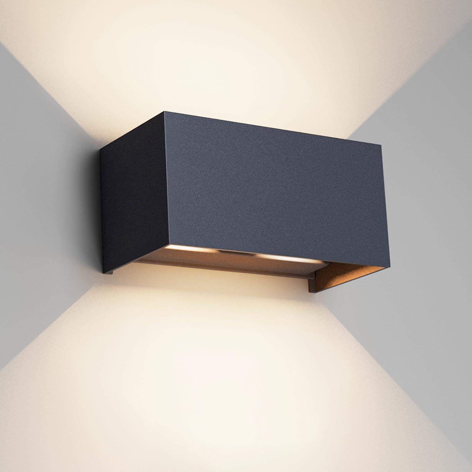 Klighten 24W LED Wandleuchte Anthrazit – IP65 Aussenwandleuchte mit einstellbarem Abstrahlwinkel