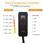 Toozey Heizmatte für Katzen & Hunde 70×50 cm – Temperatur & Timer einstellbar – Bild 4