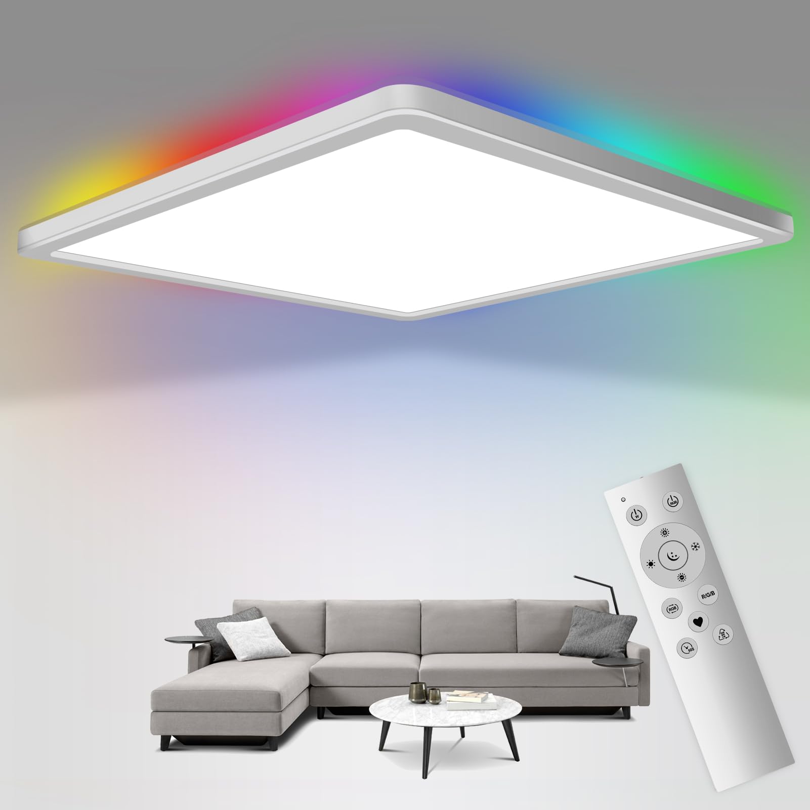 Fuqiduo LED Deckenleuchte RGB dimmbar 24W 3200lm – Fernbedienung & Farbwechsel