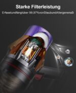 SunSare Akku-Staubsauger 650W/55kPa – 70 Min Laufzeit mit Aromafunktion & Wandhalterung – Bild 10