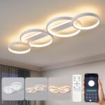 MYCUL LED Deckenlampe 48W dimmbar – Ringform Deckenleuchte 86cm mit Fernbedienung & APP