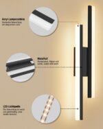 Oraymin LED Wandleuchte 12W, 40cm – Modernes Liniendesign mit 3000K Warmweiss für Schlafzimmer & Wohnzimmer – Bild 4