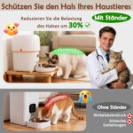 SZEE Erhöhter Futterautomat-Ständer aus Massivholz – Ergonomischer Katzenfutter-Stand 34,3×20 cm – Bild 2