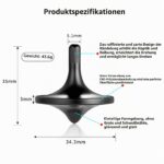 LOQATIDIS Edelstahl Kreisel – Präzisions-Spinner mit über 6 Min. Schleuderzeit (L/Schwarz) – Bild 2