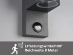 meineWunschleuchte Außen-Wandleuchte Anthrazit mit Bewegungsmelder – Moderne Downlight für Hauseingang – Bild 6