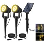 T-SUN Solar Gartenleuchte 2er Set – IP65 Solarstrahler mit Auto-on/off für Gärten