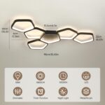 Kuwork LED Deckenleuchte 90 cm 58W – Dimmbar mit Fernbedienung für Wohnzimmer & Schlafzimmer – Bild 3