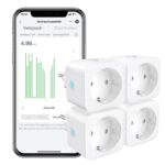 EIGHTREE Smart WLAN Steckdose 16A 4er Pack – Sprachsteuerung & Stromverbrauch Messen