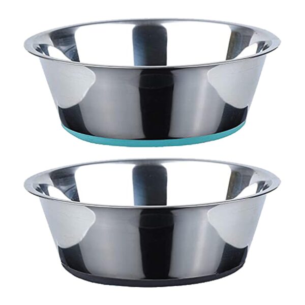 PEGGY11 Edelstahl-Hundenäpfe 1.440 ml, 2er-Set mit Silikonboden – Rutschfest & spülmaschinengeeignet