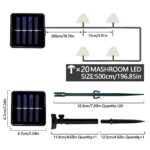 TOTHDATE Solar-Pilzleuchten 5M 20LED Warmweiss – 8 Modi Gartenbeleuchtung IP44 – Bild 7
