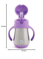 Munchkin Edelstahl Trinkbecher mit Strohhalm – Isolierter Sippy Cup für Kleinkinder ab 18 Monaten – Bild 3