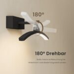 EMKE LED Spiegelleuchte 40 cm, 4000K Neutralweiss – Badezimmer Wandleuchte mit 180° Schwenkarm – Bild 4