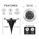 Joomer Solar Bodenleuchten 12er Set mit 8 LEDs – IP65 Gartenleuchten für Aussen – Bild 6
