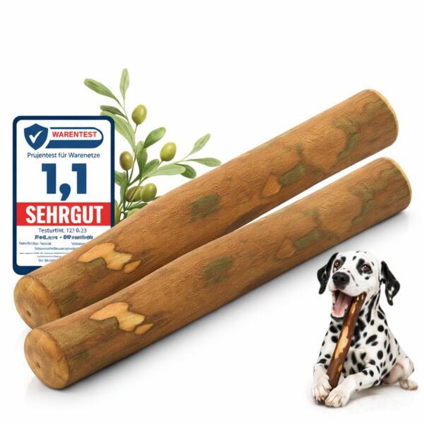 PetLove Olivenholz Kauholz 2er Pack S – Natürlicher Kauknochen für kleine Hunde & Welpen