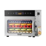 VEVOR Dörrautomat mit 6 Edelstahlschalen – 400 W Futtertrockner mit digitaler Temperaturregelung